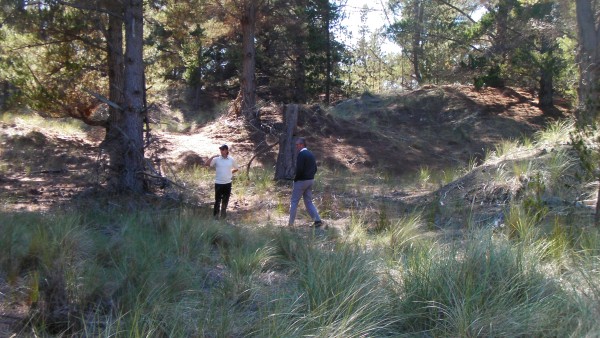 Mat Goggin and Mike Clayton inspect the site